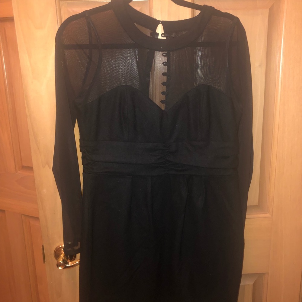 Illusion sleeve dress